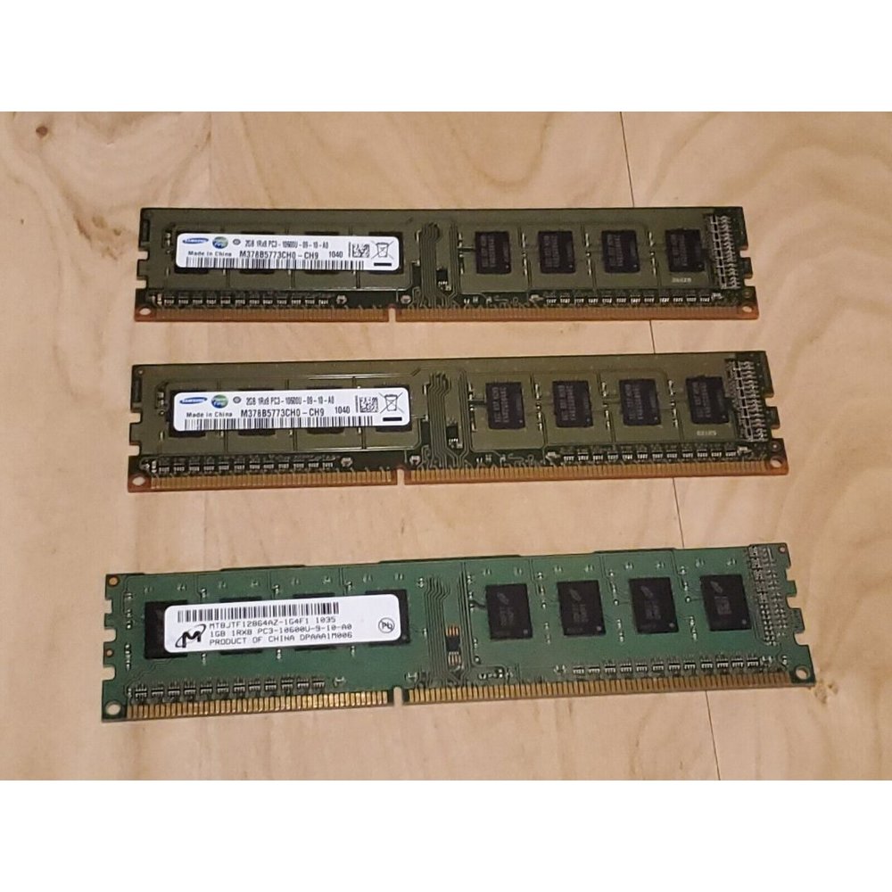 6GB (3x2GB) Ram DDR3 PC3-10600V-08-10-AO Samsung/Micron Crucial